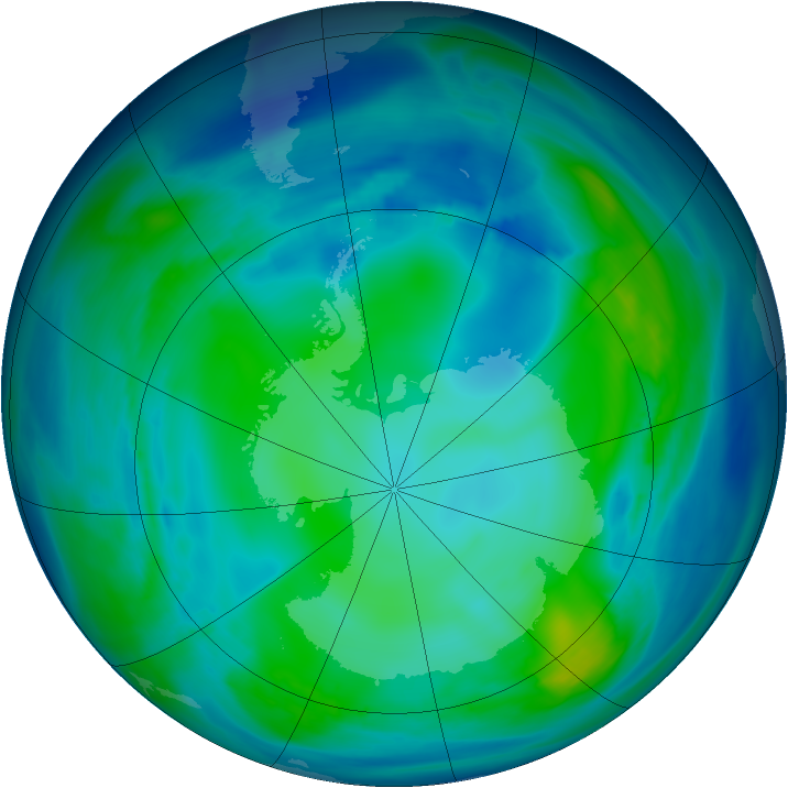 Antarctic ozone map for 13 May 2006